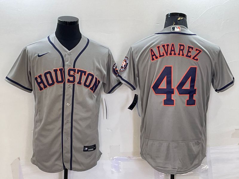 Men Houston Astros #44 Alvarez Grey Elite Nike 2022 MLB Jersey